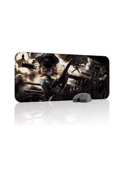 Youjo Senki Kaymaz Dikişli Kauçuk Oyuncu Mousepad V4 - 70x30 Xl Gaming Mouse Pad Fare Altlığı