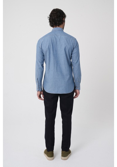 Bisse Erkek Regular Fit Uzun Kollu Denim Casual Gömlek Gmdnm252165 D35 Mavi