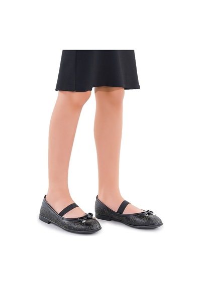 Kiko Kids Cilt Lastikli Kız Bebek Babet Ayakkabı Arç 07 Siyah