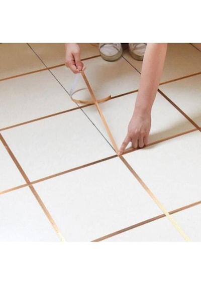 1 Cm 50 Metre Gold Fayans Arası Yapışkanlı Şerit Derz Bant Dekoratif