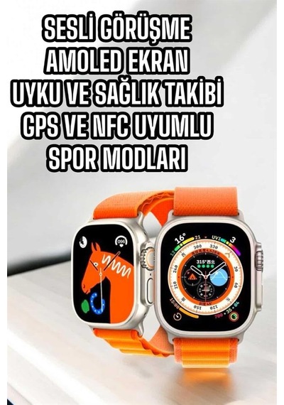 Akıllı Saat Nfc Ve Gps Uyumlu Uyku Ve Sağlık Takibi Sesli Görüşme Gri