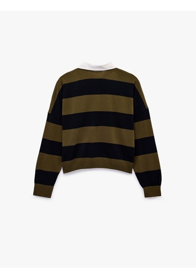 Koton Regular Fit Uzun Kollu Polo Yaka Çizgili Triko Kazak Lacivert Çizgili 7wak90321ht Koton Regular Fit Uzun Kollu Polo Yaka Çizgili Triko Kazak Lacivert Çizgili 7wak90321ht