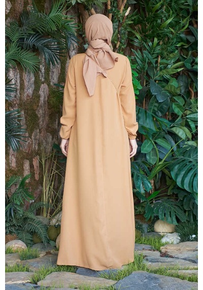 Neways 6482 Berlin A Pileli Elbise Camel
