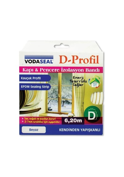 Mey İthalat Vodaseal Kapı Ve Pencere İzolasyon Bandı Beyaz 6,20 Metre