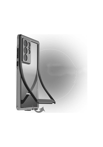 Galaxy S22 Ultra Kılıf 1-1 Su Geçirmez Kılıf Siyah