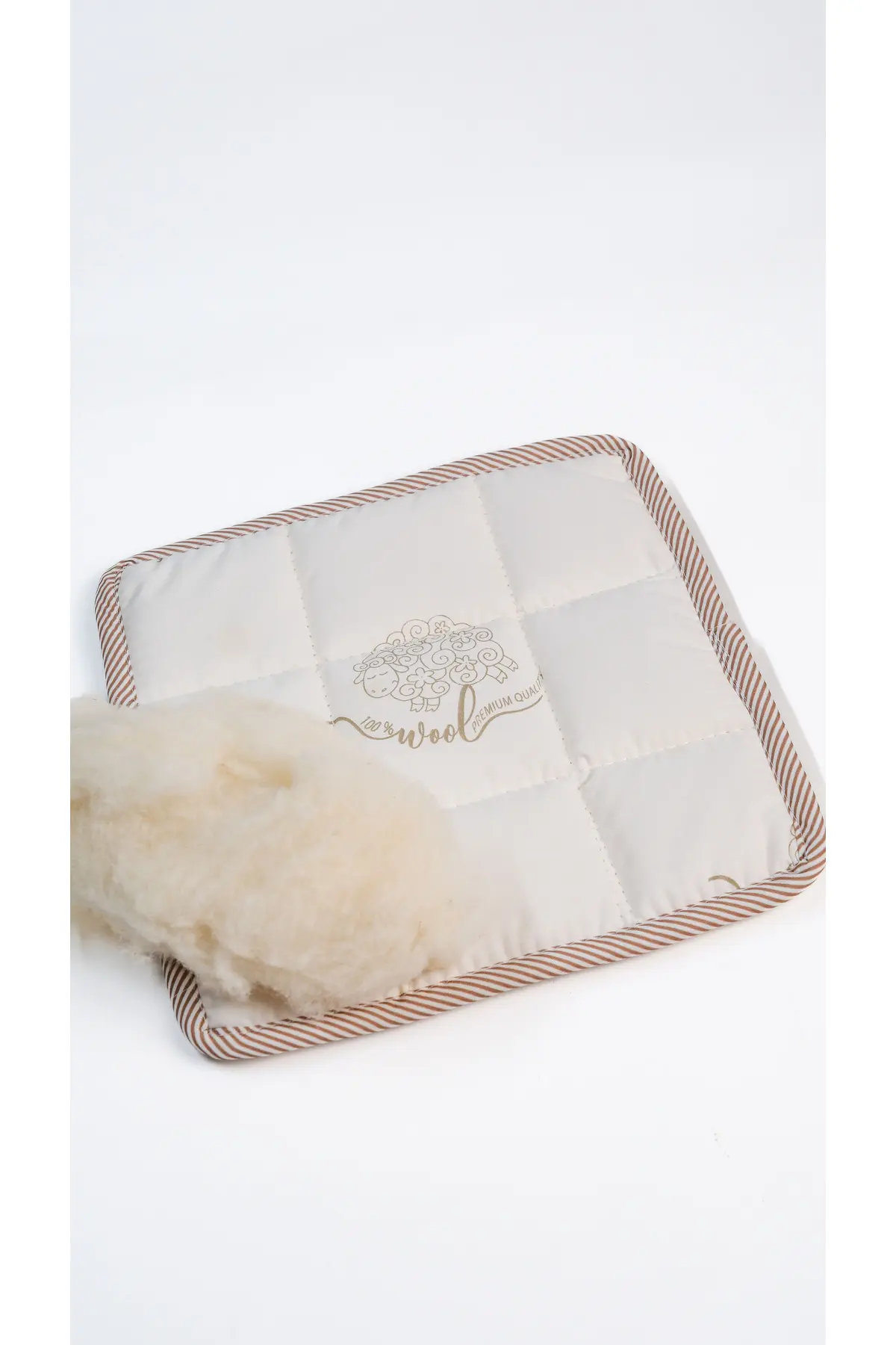 Woolly Well %100 Doğal Merinos Koyun Yünü Medikal Yastık - 25x25 Cm Beyaz