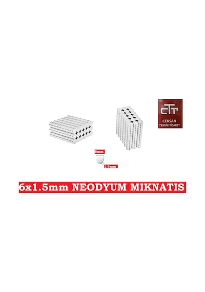 Neodyum Miknatis D6X 1.5 Mm Ekstra Kuvvetli 24 Adet