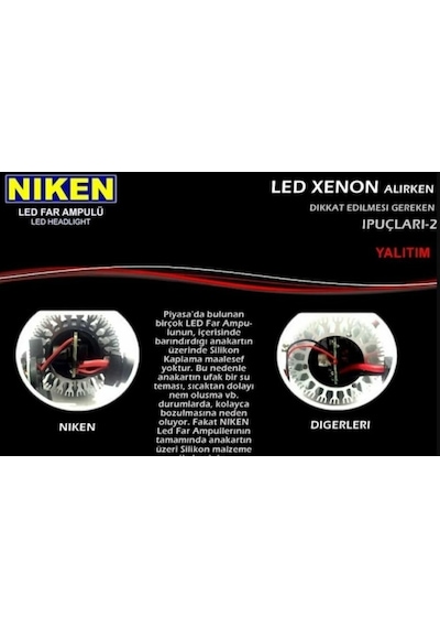 Niken Led Xenon Ampul Evo H1 H3 H4 H7 H11 H15 H27 9005 9006 506849083