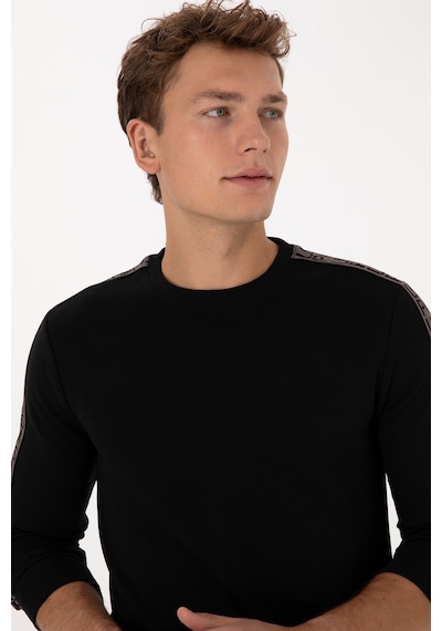 U.S. Polo Assn. Erkek Regular Fit Bisiklet Yaka Siyah Sweatshirt 50316363-VR046