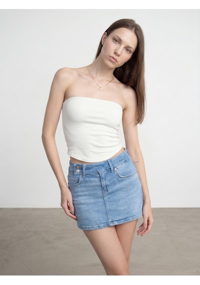 Dilvin 21218 Straplez Top-ekru