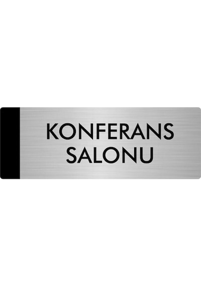Metal Yönlendirme Levhası, Departman Kapı Isimliği Konferans Salonu 7x20 Cm Gümüş Renk
