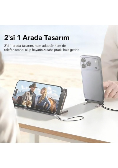 Katlanabilir Standlı Type-c To Type-c Adaptör Taşınabilir Mini Dock Şarj Ve Veri Dönüştürücü Anahtarlık Tasarım Turuncu