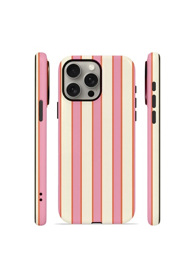 Apple iPhone Uyumlu 15 Pro Vorian Çift Katmanlı Kılıf Sunset Candy Stripe