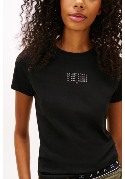 Pamuklu Regular Fit Logolu Bisiklet Yaka T Shirt T Shirt Dw0dw21841 Bds Siyah