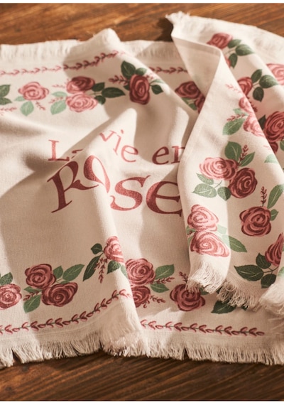 Bella Maison Rose Pamuklu Baskılı Kurulama Bezi 2'li Krem 40x50 Cm Krem