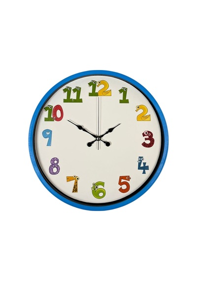 36 Cm Mavi Çocuk Odası Duvar Saati Renkli 61313381