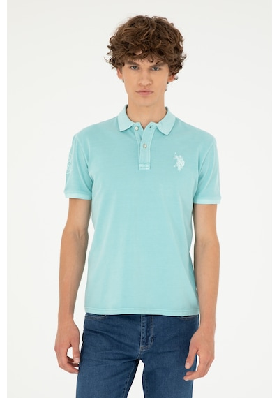 U.S. Polo Assn. Erkek Slim Fit Polo Yaka Mint Basic Tişört 50279591-VR090