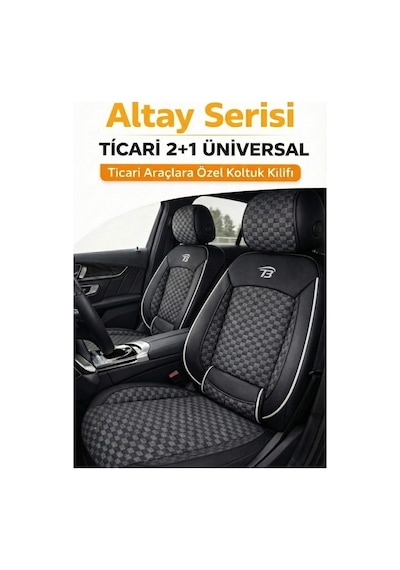 Ford Focus Trend 2012-2018 2+1 Arka Sırt Oturak Uyumlu Altay Serisi Siyah Beyaz Koltuk Kılıfı