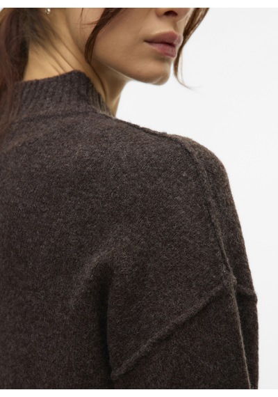 Vero Moda Kahverengi Kadın Balıkçı Yaka Kazak Vmılse Ls Hıghneck Pullover Boo Kahve