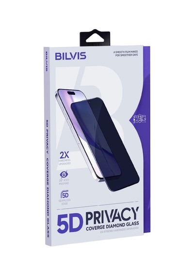 Apple İphone 17 Pro Max Uyumlu Bilvis 5d Privacy Diamond Hayalet Cam Ekran Koruyucu
