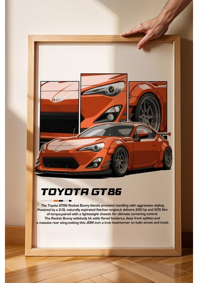 Toyota Gt86 Çerçeveli Tablo - Toyota Car Poster