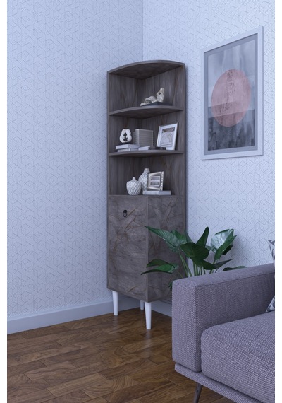 Dekoratif Köşe Rafı, Çok Amaçlı Raf, Salon Rafı Gordiyon
