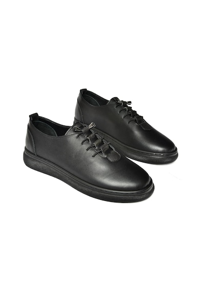 Fox Shoes P555461003 Siyah Hakiki Deri Kadın Spor Ayakkabı Sneakers Siyah