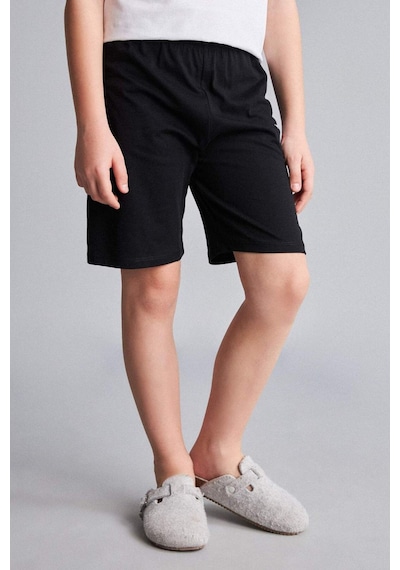 Defacto Beşiktaş Kısa Kollu Pijama Üst Şort Pijama Alt 2li Pijama Takımı Erkek Çocuk H7618a826hswt34 Beyaz-wt34