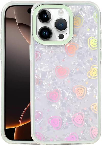 Newface Apple Apple iPhone Uyumlu  15 Pro Max Lumi Desenli Kapak - Yeşil