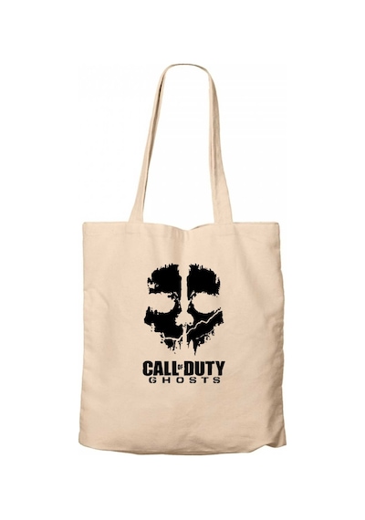 Call Of Duty Black Ghosts Krem Kanvas Bez Çanta Krem