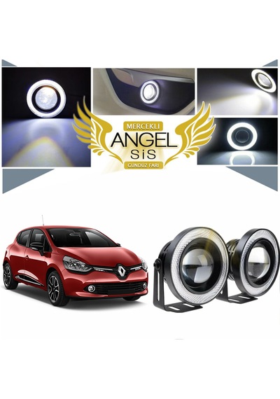 Renault Clio 4 Uyumlu, Universal Mercekli Led Sis Farı, 76mm Beyaz Renk