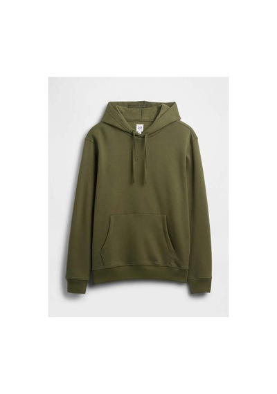 Gap V-frch Tonal Mını Logo Relaxed Po Hd Sweatshirt Haki