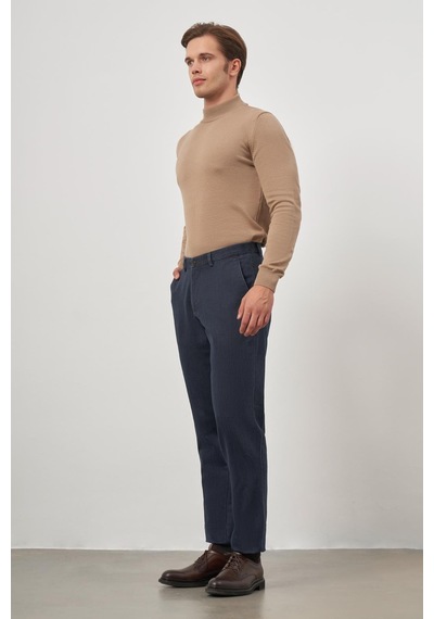 İmza Koyu Lacivert Pamuklu Yandan Cepli Casual Comfort Fit Chino Pantolon 1003245154 Koyu Lacivert