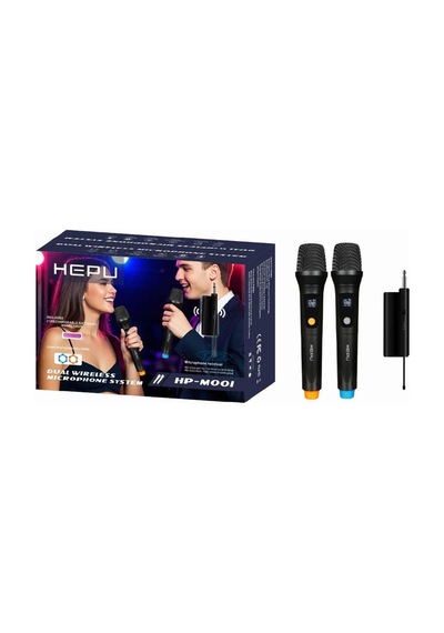 Hepu Hp-m001 Çift El Uhf Kablosuz Telsiz Mikrofon