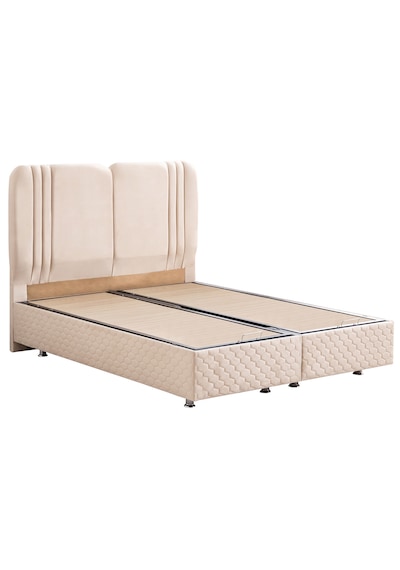 Paul İkili Set, Çift Kişilik Baza Başlık Seti - Krem 180 x 200
