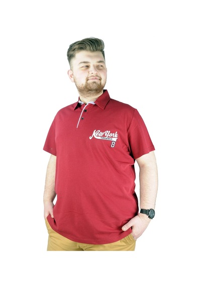 Mode Xl Erkek T Shirt Polo New York Throwback 22302 Bordo 001