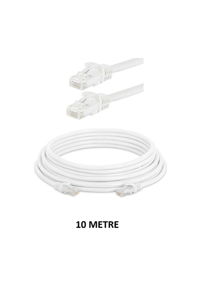 Cat6 Ethernet Kablosu 10mt - Rj45 Hazır Başlıklı İnternet Kablosu