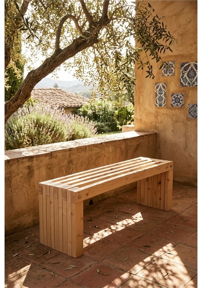 Dora Bench Naturel Bank 32 X 100 Ham Ladin Ağacı Ahşap