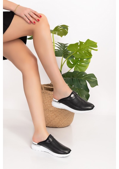 Siyah Comfort Taban  Bayan  Ortopedik Sabo Terlik 1001 Siyah