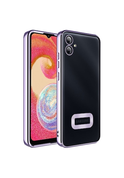 Zore Galaxy Uyumlu A04e Kılıf Kamera Korumalı Logo Gösteren Omega Kapak - Gold Gold