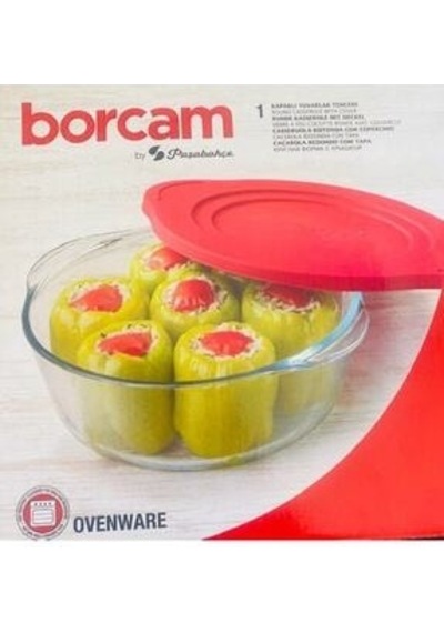 4 Adet 59001 Plastik Kapaklı Yuvarlak Borcam Tencere 2100cc