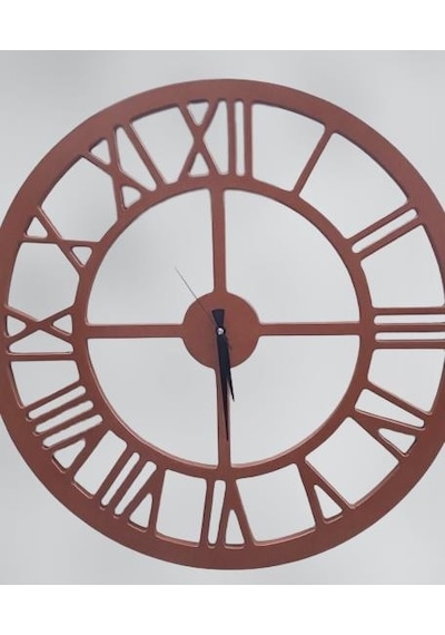 Duvar Saat Ahşap Mdf 60 Cm Model Çapında Doğal Renk Kutuda Sevk El Yapım Doğal Ahşap