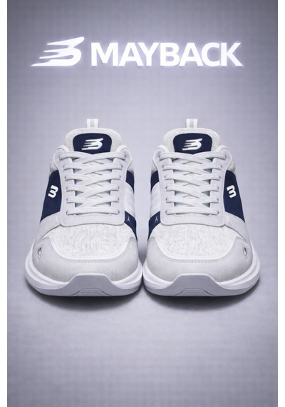 Mayback Erkek Günlük Ortopedik Sneaker Spor Ayakkabı Gri - Lacivert