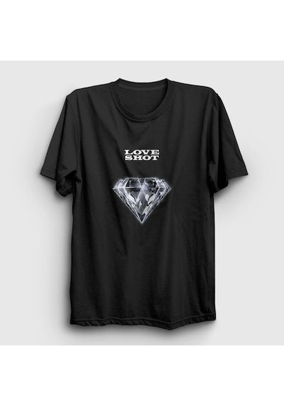 Presmono Unisex Love Shot Exo T-shirt Siyah
