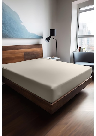 Soley Mix & Match Plain %100 Pamuklu Ranforce 100 X 200 Tek Kişilik Çarşaf Ekru