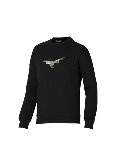 Mizuno Mızuno Graphic Crew Erkek Sweatshirt Siyah