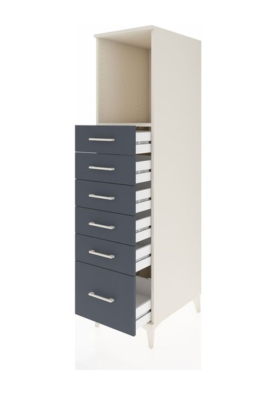 Kronos Dolap Tek Raflı 6 Çekmeceli 44x59x182 Aytaşı-antrasit Aytası