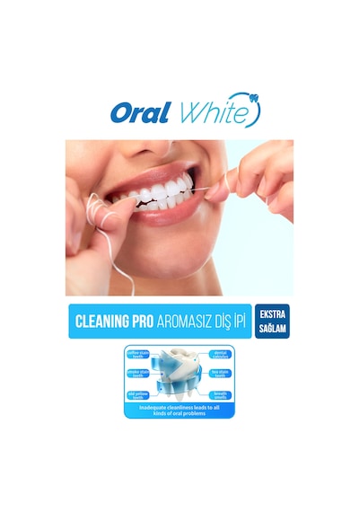 Oral White Cleaning Pro Diş İpi Sade 50 M