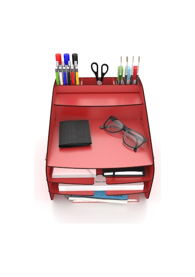 Design Otto Fx Medium Hexa - 6 Renk Evrak Rafı Masaüstü Organizer Siyah