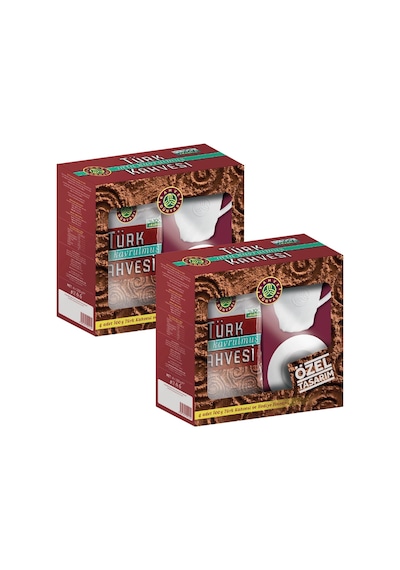 Kahve Dünyası Türk Kahvesi Orta Kavrulmuş 4x100 G + Fincan Hediyeli X 2 Adet Öğütülmüş